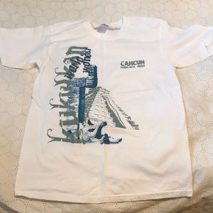 NWOT Cancun T-shirt White Blue Short Sleeve sz M